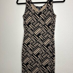 Forever 21 Black and Cream Patterned Mini Dress